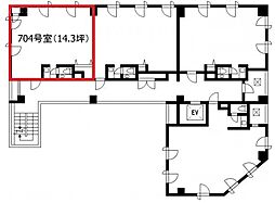 シティスクエア築地 ワンルームの間取図画像