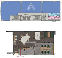 ステラ淀屋橋 ワンルームの間取図画像
