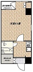 ライオンズマンション西五反田第2 1Kの間取図画像