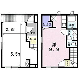 グレイシス シグマ カルイザワB ワンルームの間取図画像
