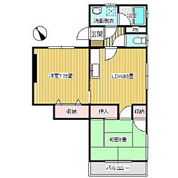 ターナーハイツB 2LDKの間取図画像