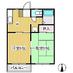 シャトルN・H 2DKの間取図画像