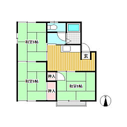 城東ハイツ 3DKの間取図画像