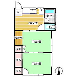 第1ハイツミヤザワ 2DKの間取図画像
