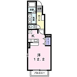 ヒルハウスA ワンルームの間取図画像
