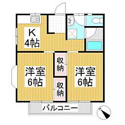 秀第一コーポ 2Kの間取図画像