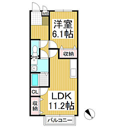 サープラス寿A 1LDKの間取図画像