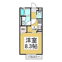 Letizia 1Kの間取図画像