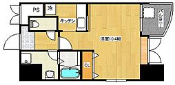 家納喜本川館 9階ワンルームの間取り
