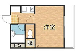 アスティーニ海田南 3階ワンルームの間取り