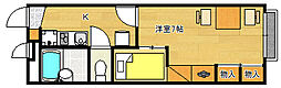 レオパレス庚午中 1階1Kの間取り