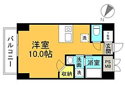 メゾン　ド　銀山 8階ワンルームの間取り