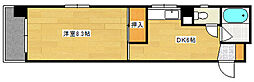 クレインリバーサイド 5階1DKの間取り