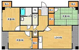 ルネス21 3階3LDKの間取り