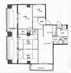 第二吉岡ビル 7階3SLDKの間取り