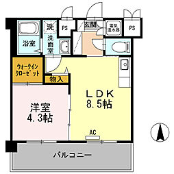 ベルハウス 3階1LDKの間取り