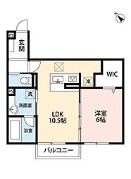 D-room中筋II 1階1LDKの間取り