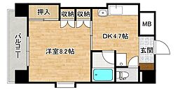 オオツカビル 1階1DKの間取り