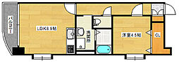 Gold　Court宝町 10階1LDKの間取り