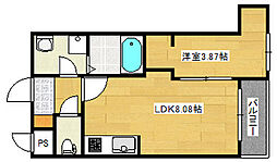 セブンプロート草津南 1階1LDKの間取り