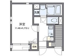 セゾンコーボー 1Kの間取図画像