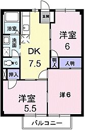 ジョイ梅田 1階3DKの間取り