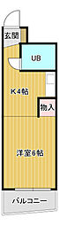 山崎マンション 1Kの間取図画像