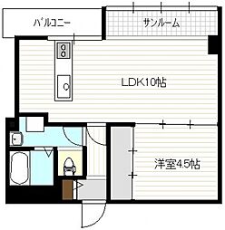坪井ビル 4階1LDKの間取り