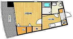 サンクレスト 3階1Kの間取り
