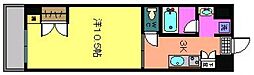 コーポPALII 5階1Kの間取り