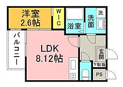 Esperanza青崎 2階1LDKの間取り