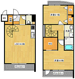 エルカーサニッシャラ 3階2LDKの間取り