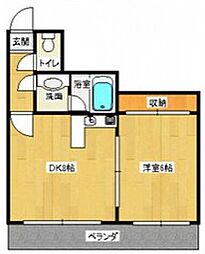 コースト・川端 7階1DKの間取り