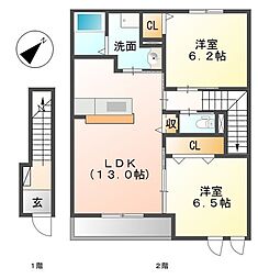 間取図画像 2LDK
