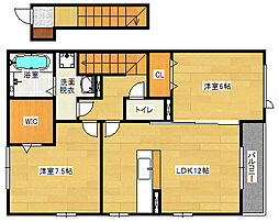 カーサビアンカ 2LDKの間取図画像