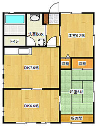 ラポール鏡が丘 3DKの間取図画像