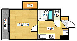 ルミノーソ三篠 1Kの間取図画像