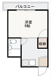 曙ビルA 1Kの間取図画像