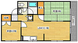 サンシャインあさひ 2LDKの間取図画像