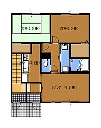 サンビレッジ府中B 2LDKの間取図画像