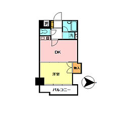 グランデール横川 1DKの間取図画像