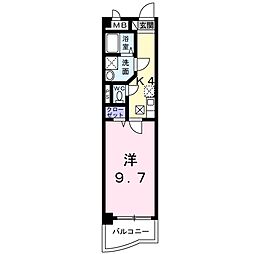 BelleDemeureヤノ 1Kの間取図画像