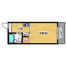 サイファーポール 1Kの間取図画像