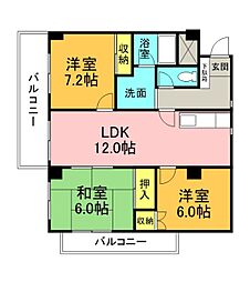 第2古江グリーンハイツ 3LDKの間取図画像