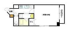 プランドール古市 1Kの間取図画像