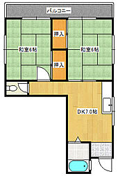 MKビル 2DKの間取図画像