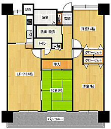 ロイヤルシャトー祇園 3LDKの間取図画像