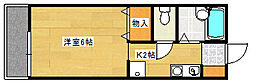セジュール祇園 1Kの間取図画像