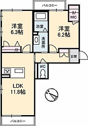 レジェンドN 2LDKの間取図画像