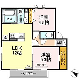カリアタワー 2LDKの間取図画像
